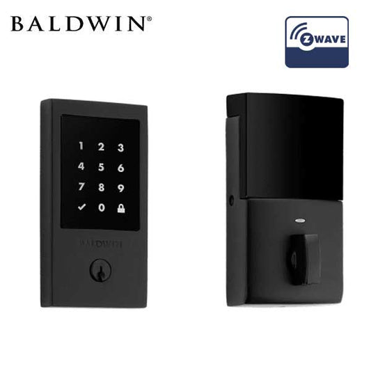 Baldwin Estate - 8225.ZW Minneapolis Electronic Smart Deadbolt - Singl Cyl  - Z-Wave - 190 - Satin Black - Grade 2 - UHS Hardware